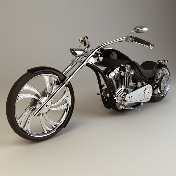 custom chopper 3d max - Custom Chopper by platinum3dmodels